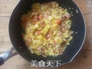 培根菠萝炒饭的做法步骤：11