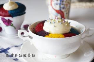 5分钟微波炉彩虹杯子蛋糕的做法步骤：10