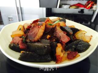 蕨粑炒腊肉的做法步骤：8