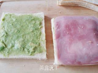 小清新健康早餐之牛油果火腿乳酪三明治的做法步骤：9