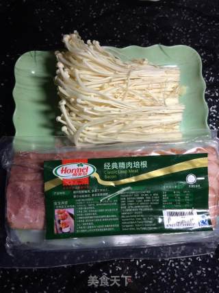 荷美尔培根美味大不同----培根金针菇卷的做法步骤：1