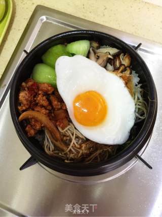 石锅拌饭的做法步骤：9