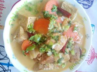 白菜五花肉冻豆腐的做法步骤：4