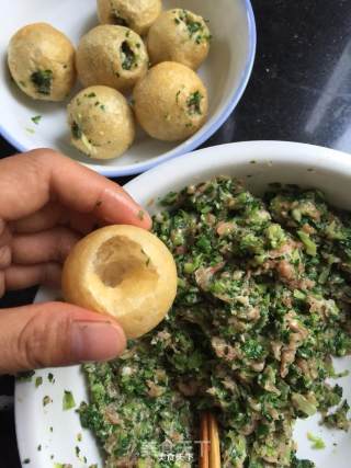 黄豆芽烧面筋塞肉的做法步骤：5