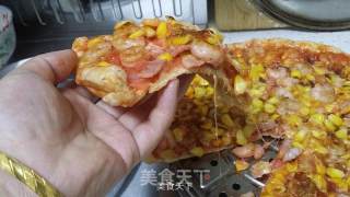 电饼铛版鲜虾培根披萨的做法步骤：21