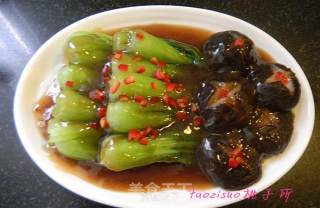 香菇扒油菜的做法步骤：9