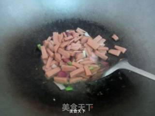彩椒榨菜炒火腿丝的做法步骤：5