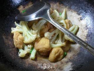 油豆腐炒花菜的做法步骤：11