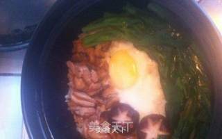 香菇滑鸡煲仔饭的做法步骤：16