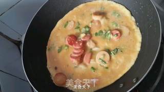 火腿鸡蛋饼的做法步骤：5