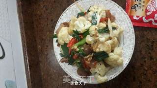 有机花菜炒五花肉的做法步骤：9