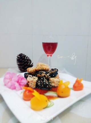 芝麻三文鱼的做法步骤：7