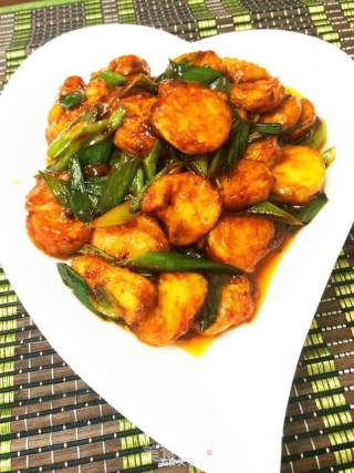 蒜苗烧玉子豆腐的做法步骤：9