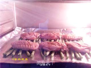 豆角烤鸡中翅的做法步骤：7