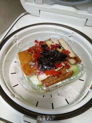 丝瓜蒸豆干的做法步骤：4