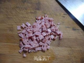 韭菜火腿片馒头煎糕的做法步骤：2