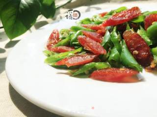 腊肠炒尖椒的做法步骤：6