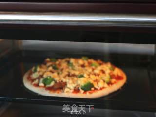核桃烤鸡披萨的做法步骤：9