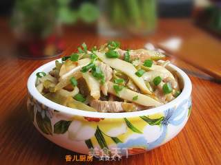白灵菇榨菜炒肉丝的做法步骤：10