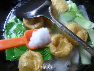 油面筋青菜冬瓜汤的做法步骤：5