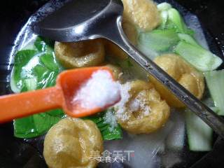 油面筋青菜冬瓜汤的做法步骤：6