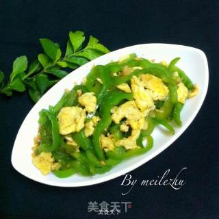 圆椒炒鸡蛋的做法步骤：9