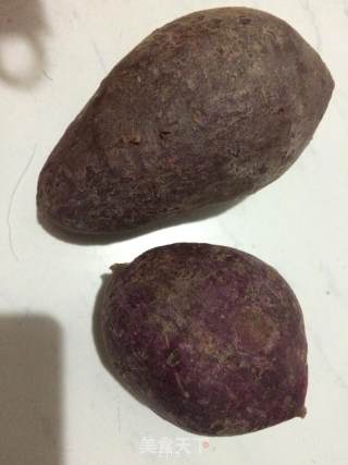 双色紫薯饭团的做法步骤：1