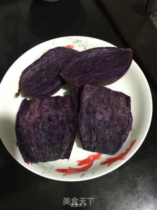 双色紫薯饭团的做法步骤：2