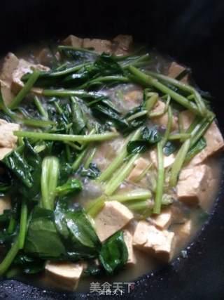 翡翠白玉~菠菜羊汤炖豆腐的做法步骤：7