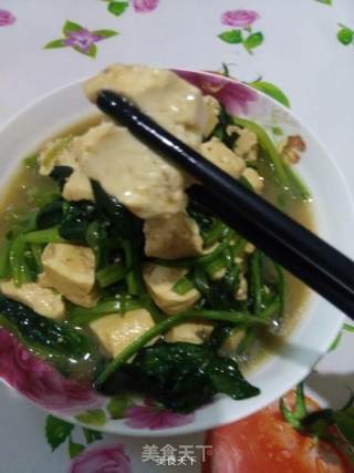 翡翠白玉~菠菜羊汤炖豆腐的做法步骤：9