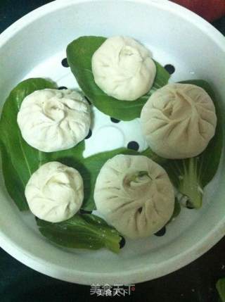 素馅青菜香菇包子--简单制作版的做法步骤：4