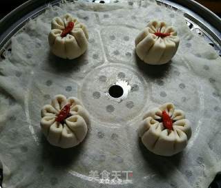 菊花豆沙包的做法步骤：9