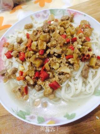 泡椒肉酱面的做法步骤：10