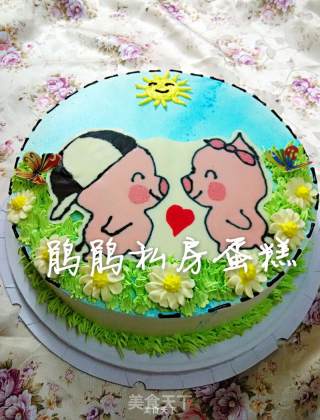 巧克力转印蛋糕的做法步骤：16