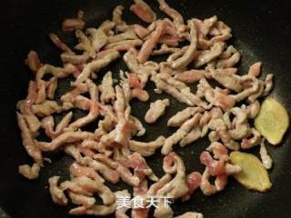 茭白笋炒肉丝的做法步骤：3