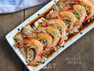 鲜虾金针菇——微波炉版的做法步骤：18