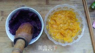 南瓜紫薯馒头的做法步骤：2