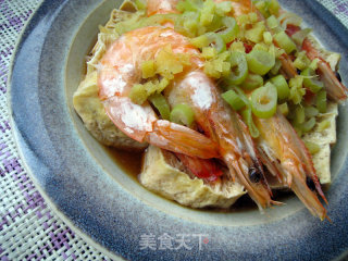 鲜虾蒸豆腐——非普通豆腐的冻豆腐的做法步骤：11