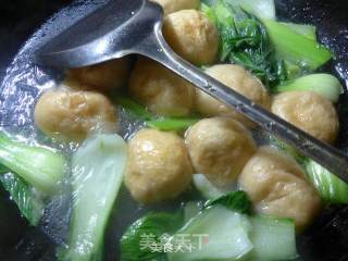 青菜肉面筋粉丝汤的做法步骤：7