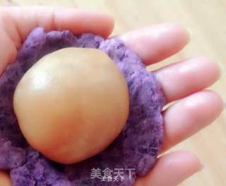 糯软香甜紫薯豆沙糕的做法步骤：6