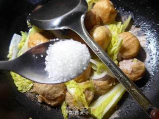 娃娃菜煮肉面筋的做法步骤：9