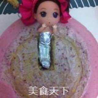 树莓慕斯蛋糕( 泡澡娃娃版）的做法步骤：15