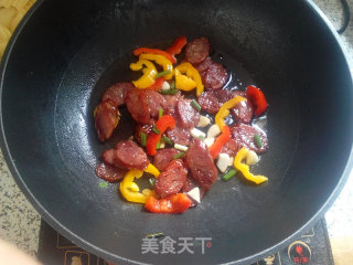西兰花拼腊肠的做法步骤：9