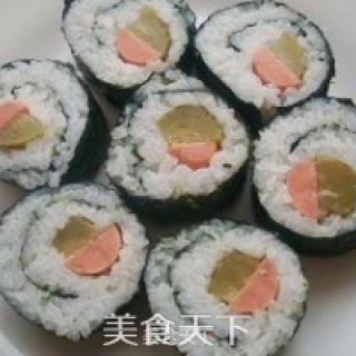 酸黄瓜寿司的做法步骤：7