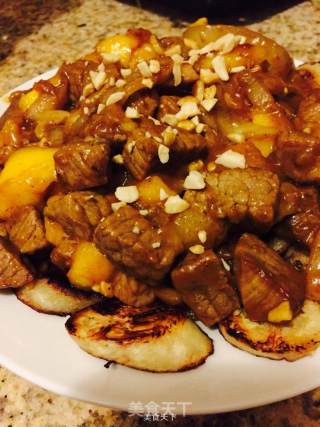咖喱炒牛肉芒果的做法步骤：9