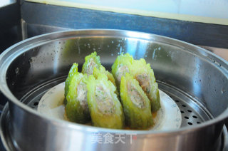 夏季吃苦菜---肉末苦瓜盅的做法步骤：7
