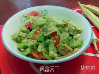 辣椒炒秋葵的做法步骤：13
