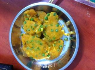香辣青豆玉米贴饼子的做法步骤：7