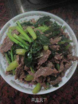 芥蓝菜炒牛肉的做法步骤：8