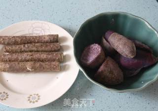 桂香紫薯山药卷的做法步骤：3